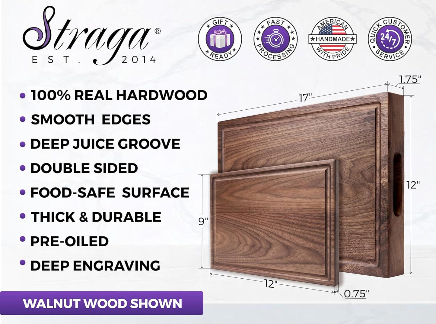 Personalized Home Cutting Board – Custom Engraved Charcuterie Board – Christmas or Housewarming Gift for Couples, Friends, or New Homeowners – Premium Hardwood, Handcrafted in USA 002