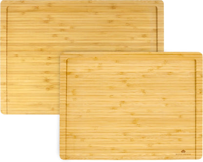 Large Cutting Board, 15x10x0.5 Bamboo Cutting Boards for Kitchen with Juice Groove and Kitchen Chopping Board for Meat Cheese board Heavy Duty Serving Tray,