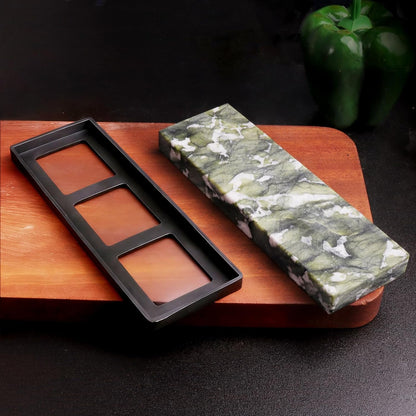 10000# Sharpening Stone,Ultra Fine Polishing Mirror Edge Stone with Non-slip Base Natural Green Whetstone for Knives Tools,Cutting Tools (5.9x1.97x0.79Inch)