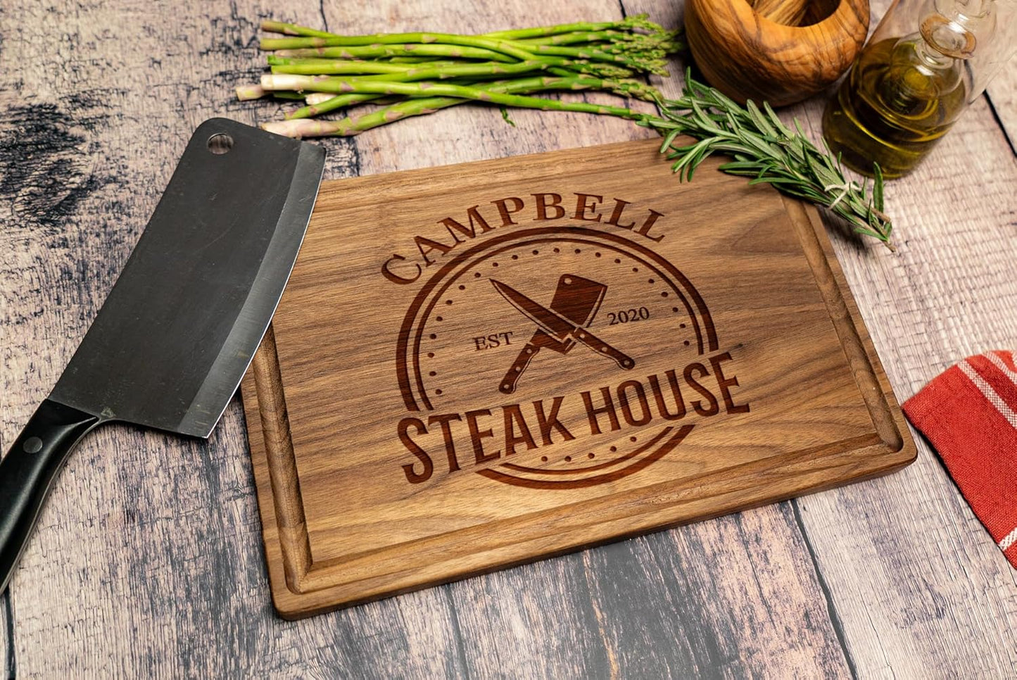 Personalized Gift for Men – Custom Engraved Cutting Board for Dad, Grandpa – Wood Grill Board for BBQ Lovers – Barbecue & Grilling Gift for Him – Perfect for Father’s Day, Anniversary or Birthday