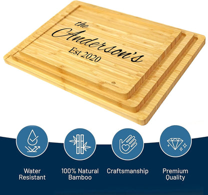 Large Cutting Board, 15x10x0.5 Bamboo Cutting Boards for Kitchen with Juice Groove and Kitchen Chopping Board for Meat Cheese board Heavy Duty Serving Tray,