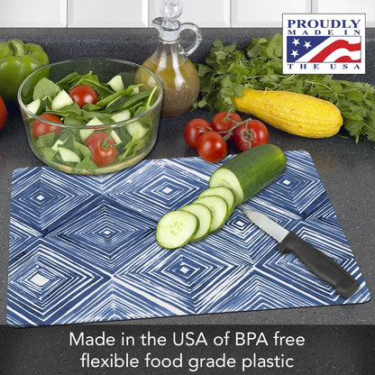 Cut N' Funnel Farmhouse Fall Designer Flexible Cutting Board Mat 15" x 11.5" Made in the USA Decorative Flexible Easy to Clean