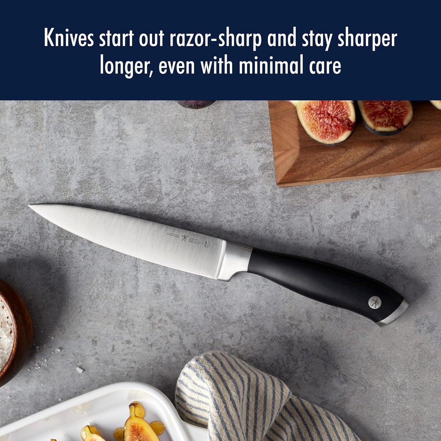 HENCKELS Silvercap Razor-Sharp 3-Piece Kitchen Knife Set, Chef Knife, Paring Knife, Utility Knife, German Engineered Informed by 100+ Years of Mastery