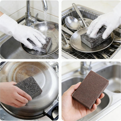 2 pcs Sanding Sponge, Nano Emery Cleaning Pads for Pots Pans and Grill Rust Removal, Multipurpose Scrubber Sponge for Kitchen Sink, Oven, and Bathroom, No Chemical Cleaner Needed
