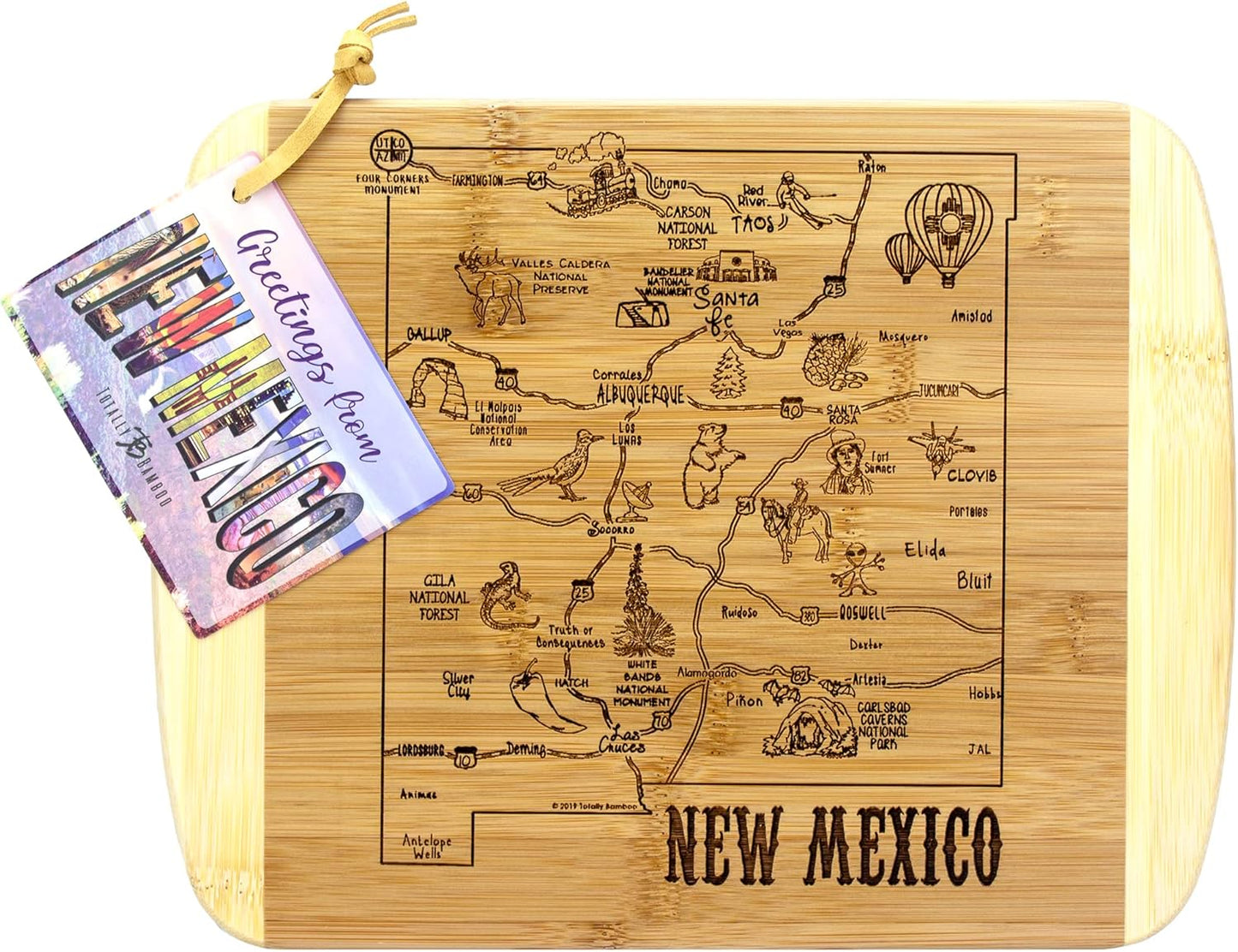 Totally Bamboo A Slice of Life New Jersey State Serving and Cutting Board, 11" x 8.75" - Colors A