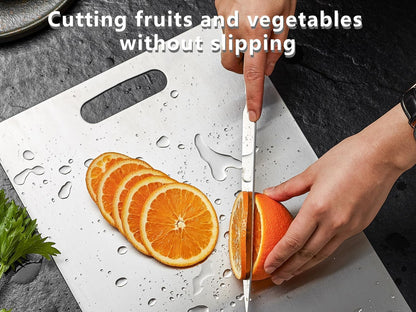 Titanium Cutting Board Set of 3, Titanium Cutting Boards for Kitchen, Non Toxic, Double-Sided Food Grade Chopping Board for Cutting Meat Vegetable Fruit, Outdoor Camping