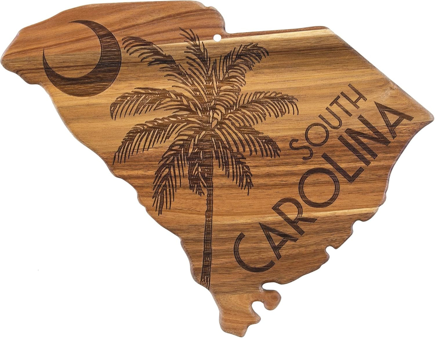 Totally Bamboo Rock & Branch Origins Series New York State Shaped Cutting Board and Charcuterie Serving Tray, Includes Hang Tie for Wall Display