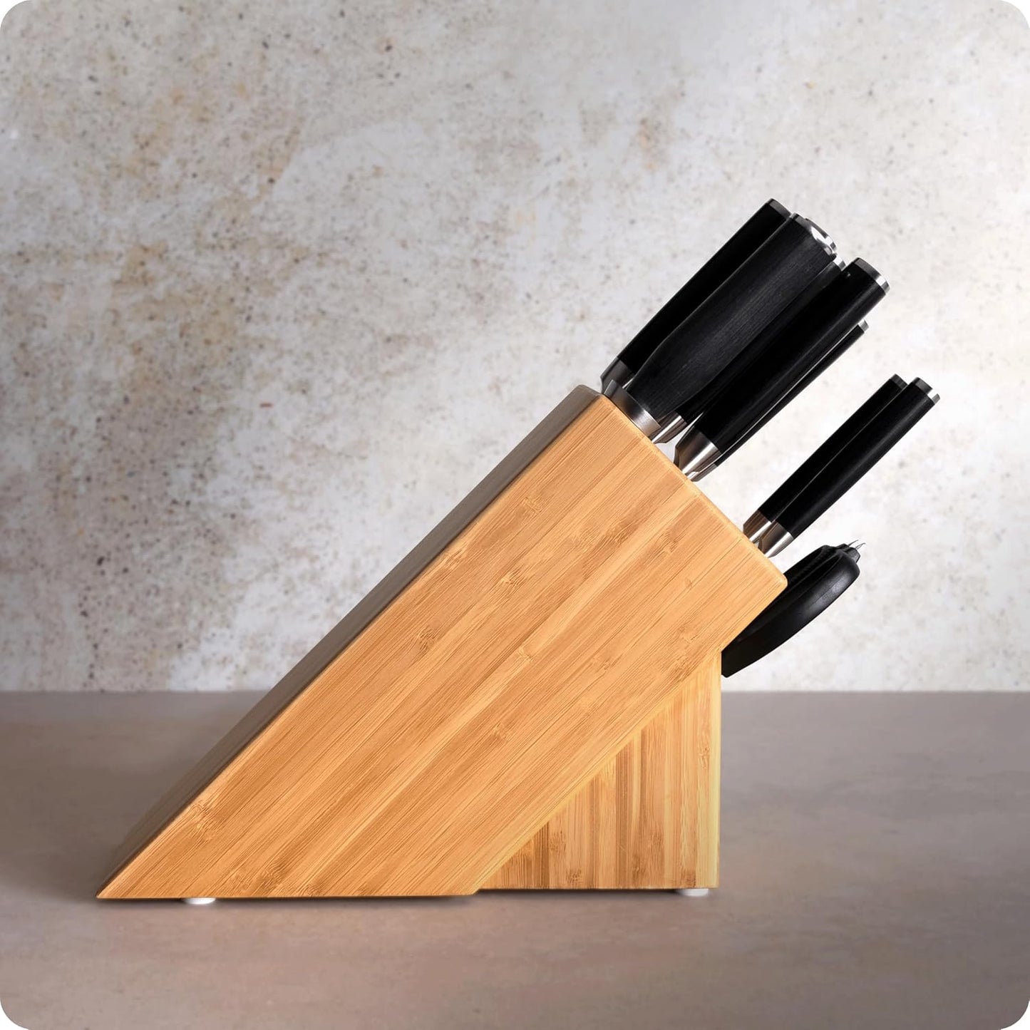 Shun Classic 10 Piece Block Set, Includes 8" Chef, 6” Utility, 3.5" Paring, 6.5” Nakiri, 7” Santoku Knife & More, Handcrafted Japanese Knife Set, Damascus Stainless Steel Cladding, Pakkawood Handles