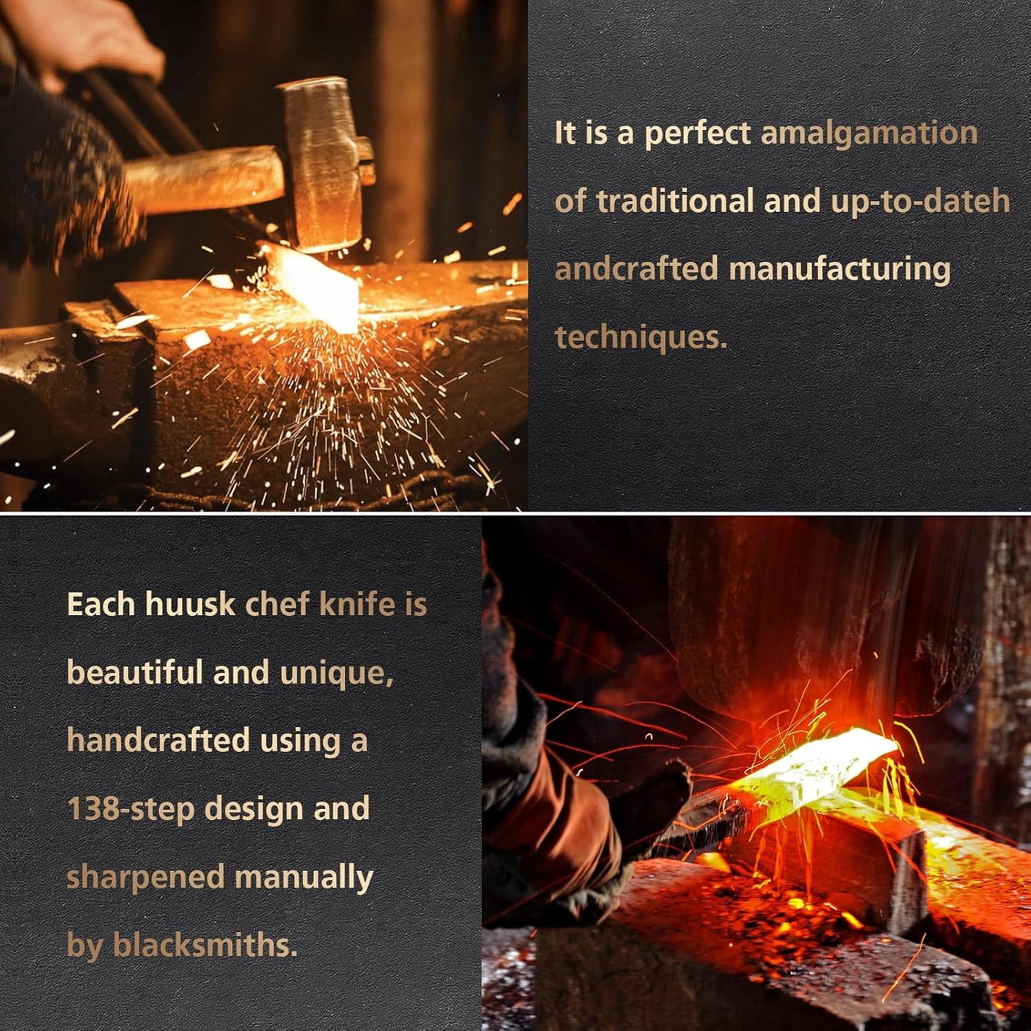 3PCS Butcher Chef Knife Set for Kitchen - Meat Cleaver & Paring Knife, Hand Forged High Carbon Steel Knives with Sheath for Home Cooking, Outdoor Camping, BBQ, Gift Idea for Men