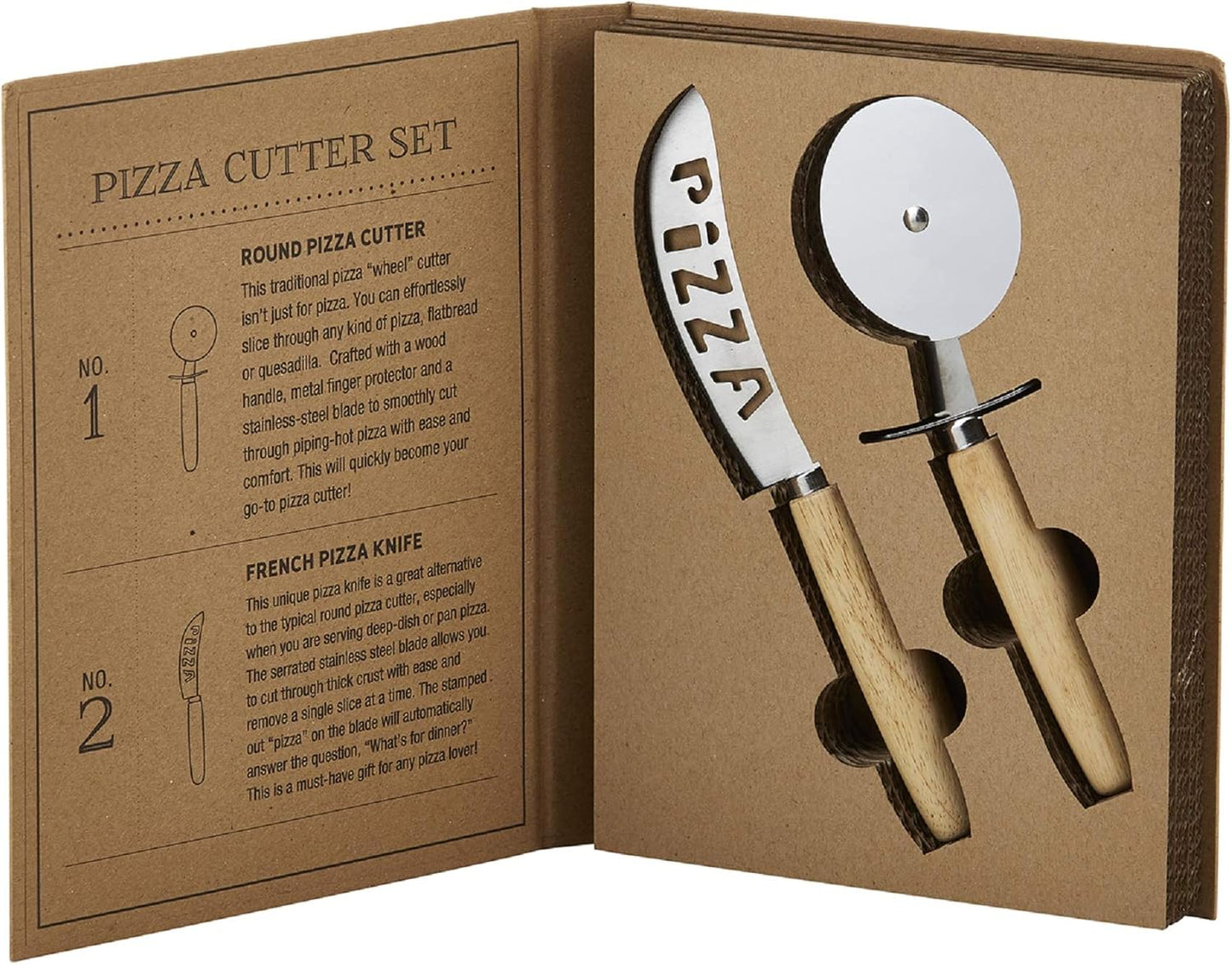 Santa Barbara Design Studio Gift Set Kitchen Essentials TableSugar Kraft Cardboard Book Gift Box, 4-Pieces, Cheese Knives