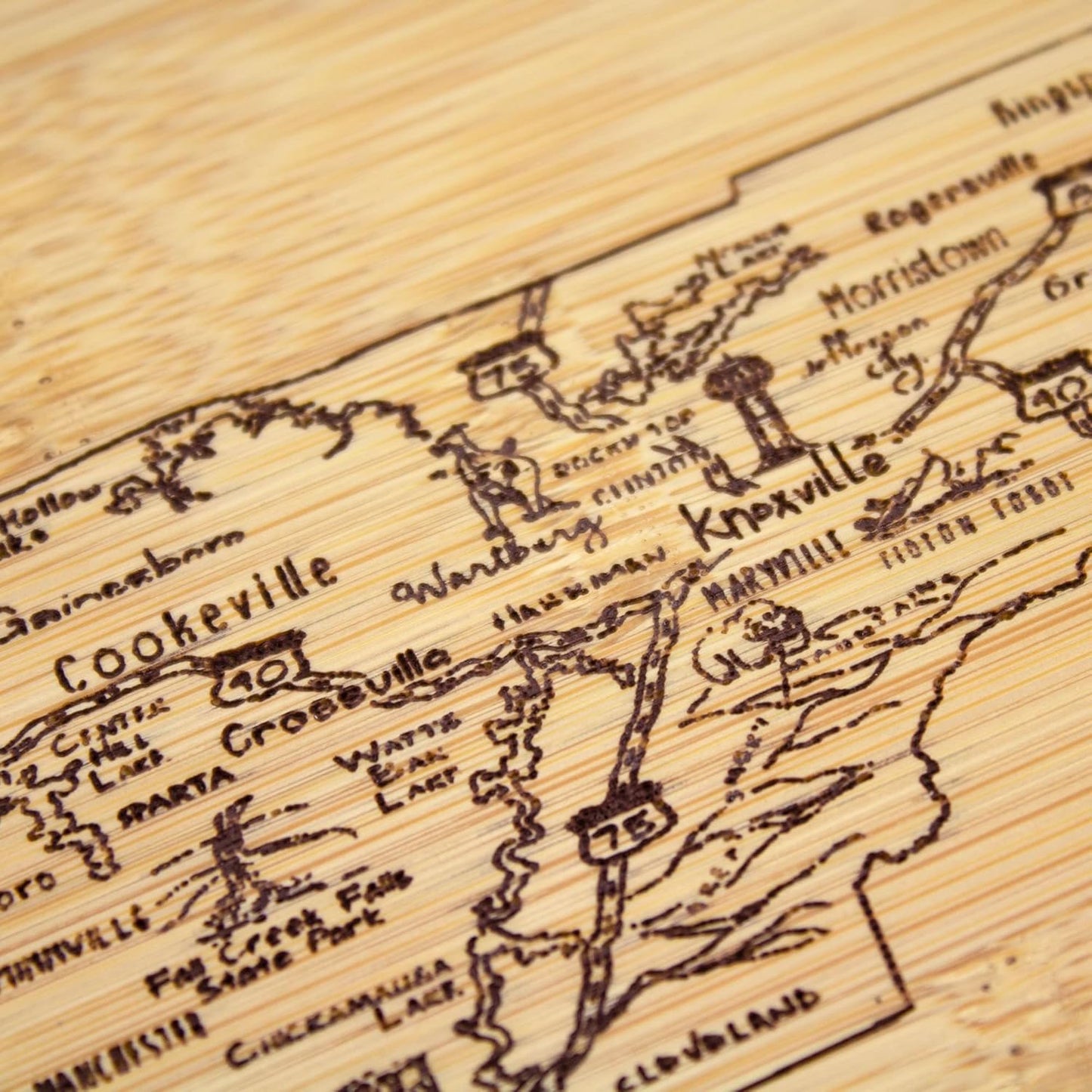 Totally Bamboo A Slice of Life New Jersey State Serving and Cutting Board, 11" x 8.75" - Colors A