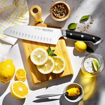 WICKWILLOW 10" Bread Knife – Razor Sharp German Steel – Serrated Knife for Homemade Bread & Sourdough – Full Tang & Ergonomic Handle – Gift Box – Velina Series