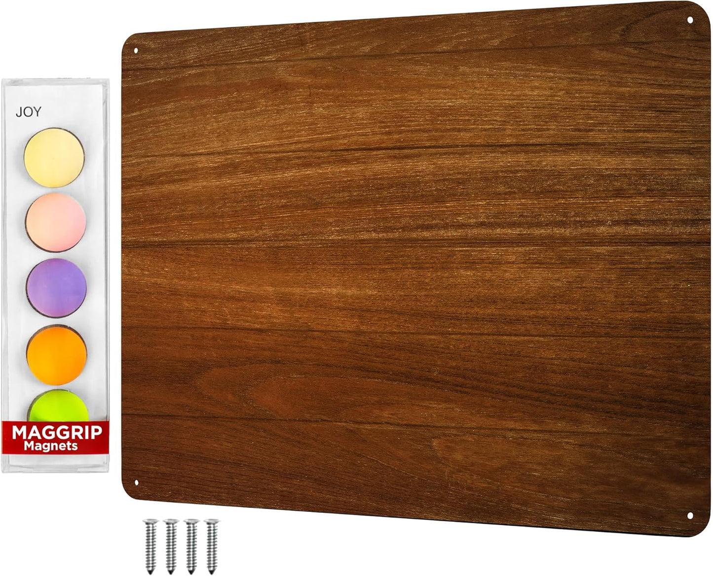 9 inches x 6.5 inches Stainless Steel Plate for Magnets, 3M Adhesive Back, Mounting Screws, Ideal for Magnetic Shelf, Spice Holders, Colorful Magnets as a Gift. Mount Anywhere! (Silver, 1 Pack)