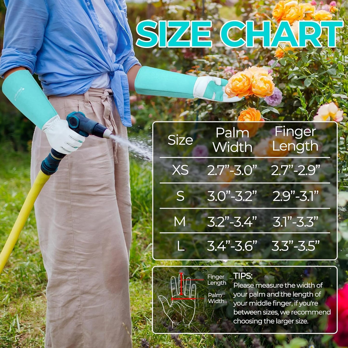 HANDLANDY Rose Pruning Gloves for Men & Women, Long Thorn Proof Gardening Gloves, Breathable Pigskin Leather Gauntlet, Best Garden Gifts & Tools for Gardener