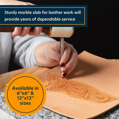Weaver Leather Supply Marble Slab, Sturdy Non-Porous Marble Block, Leathercraft Gear for Detailed Tooling, Stamping, Carving, and More