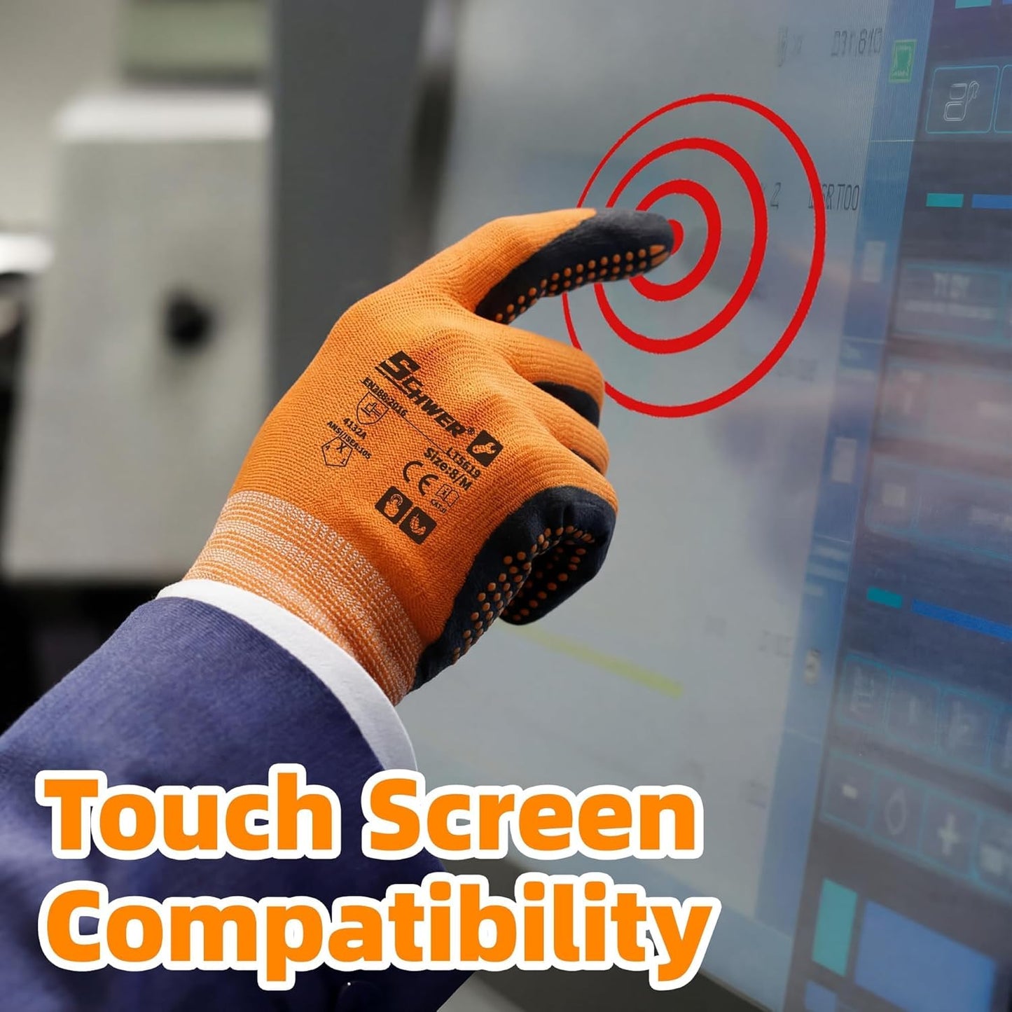 Schwer 3/6/12 Pairs Safety Work Gloves MicroFoam Nitrile Coated, Certified Level 6 Abrasion Resistant Gardening Gloves with MicroDot Grip, Touchscreen, General A1 Cut Resistant Glove, LT5619, S