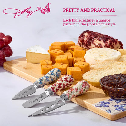 Dolly Parton 3-Piece Assorted Cheese Knife Set for Entertaining and Serving