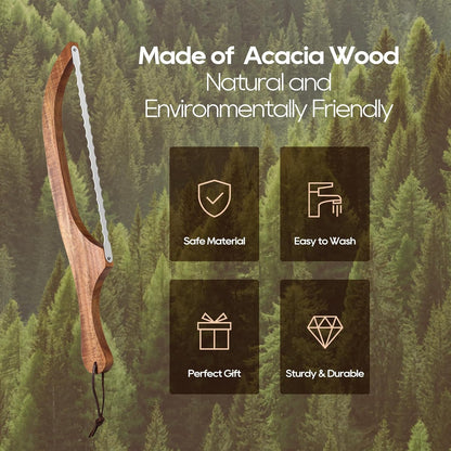 Mooues Bread Knife Set, Acacia Wood(15.7") - Double Serrated Bread Knife for Homemade Bagels, Baguettes and More - Sourdough Bread Slicer, Cuts Thin, Even Slices - Premium Stainless Steel