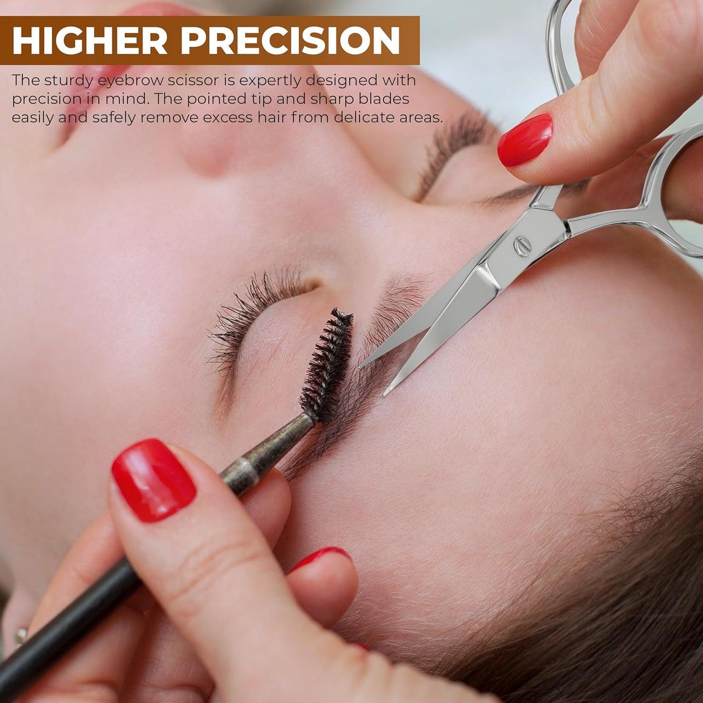 Utopia Care Eyebrow Scissors, Professional Stainless Steel Small Shears for Men and Women Cuticle Nail Scissors, Nose Hair Scissors for Grooming Mustache, Beard, Eyelashes, Ear Hair Trimming, Silver