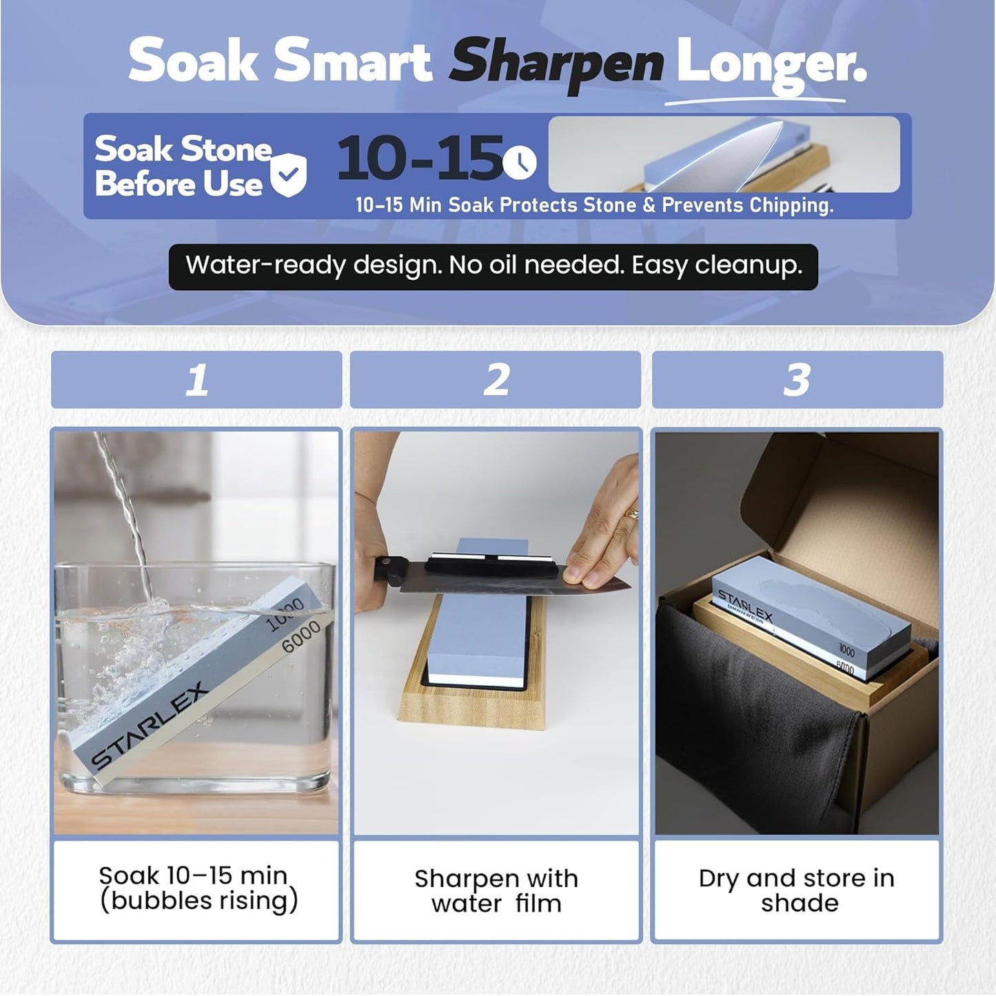 Premium Knife Sharpening Stone Set – Dual Grit Whetstones (400/1000 & 3000/8000), Leather Strop, Flattening Stone, Bamboo Base, Non-Slip Bases & Angle Guide for Kitchen, Chef & Hunting Knives