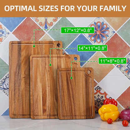 Extra Large Acacia Wood Cutting Board 20 x 14 Inch - Caperci Better Kitchen Chopping Board with Juice Groove & Handle Hole for Meat (Butcher Block) Vegetables and Cheese