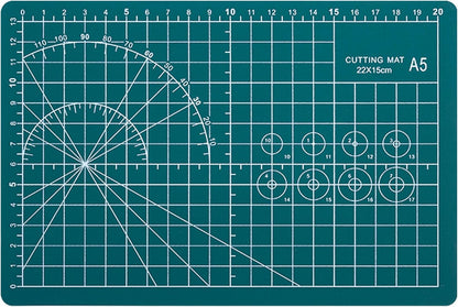 A5 Cutting Mat, Self Healing Sewing Mat, Craft Mat Double Sided 3-Ply Craft Cutting Board for Sewing Crafts Leather Fabric Scrapbooking Project Art Supplies, 8.6“ x 5.9”, Black