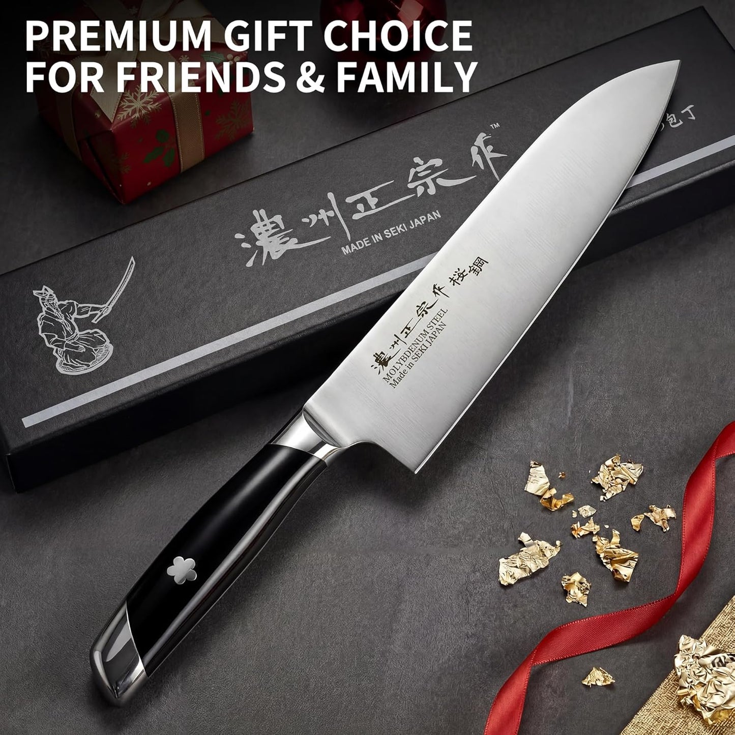 6.7 Inch Santoku Knife, Made in Japan, High Carbon Molybdenum Stainless Steel Japanese Chef Knife with Sakura Handle, Kitchen Knife for Slicing Meat, Vegetable & Fruit