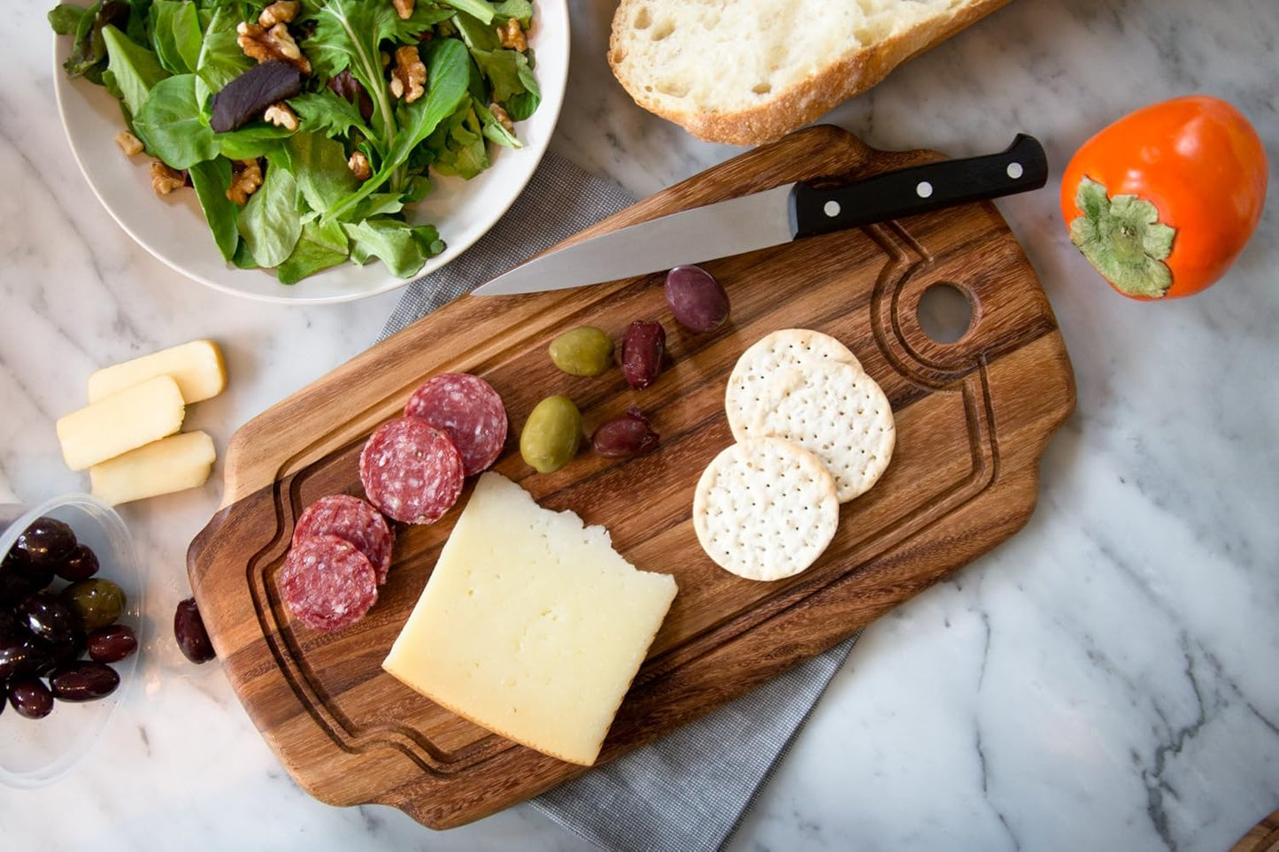 Ironwood Bowery End Grain Cheese and Charcuterie Board, One Size, Acacia Wood