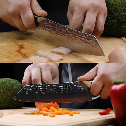 SHIKARI Santoku Knife 7 Inch – VG10 Super Sharp Vegetable Knife – Ergonomic Full Tang Chopping Knife with Pakkawood Handle – Japanese-Style Santoku Sharp Knives for Kitchen