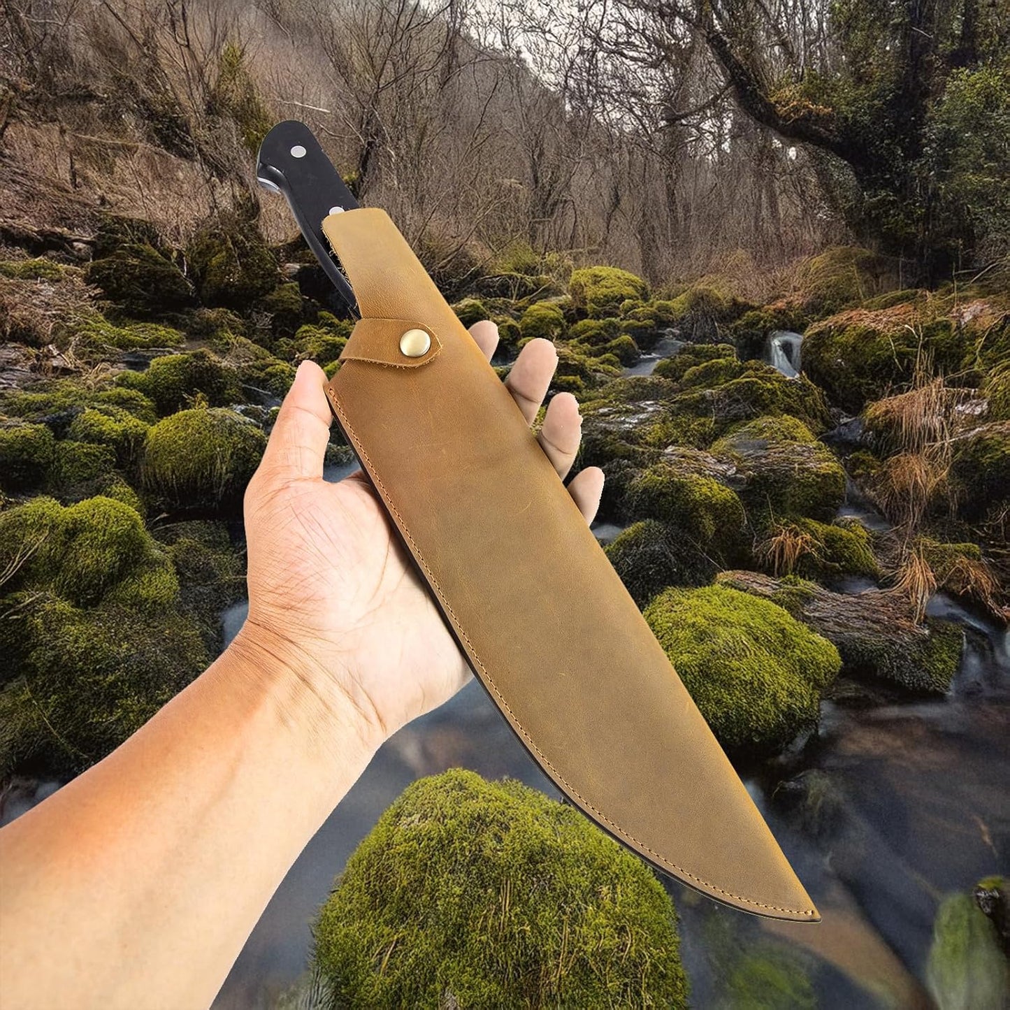 Leather Sheath for 8 Inch Boning Knife, for belt Knife Holster belt, Knife Scabbard Cover, Shop Knife Sheath Knives Sleeves Case Edge Guards Blade Protectors for Outdoor Camping