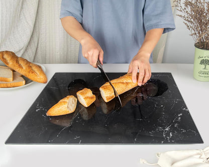 Kitchenville Glass Cutting Board 20”x16”: Tempered Glass Kitchen Counter Protector - Durable- Scratch-Resistant, Heat-Proof - Clear Design