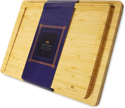 Large Cutting Board, 15x10x0.5 Bamboo Cutting Boards for Kitchen with Juice Groove and Kitchen Chopping Board for Meat Cheese board Heavy Duty Serving Tray,