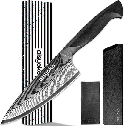 aisyoko 4.5 Inch Paring Knife, Damascus Steel Chef Knife with Ergonomic G10 Handle, VG10 High Carbon Steel, Professional Kitchen Knife for Fruit Vegetable Carving, Ultra Sharp Blades