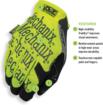 Mechanix Wear Size 10 The Original E5 Armortex And TrekDry Hi-Viz Cut Resistant Gloves, Fluorescent Yellow & Orange (SMG-C91-010), Large