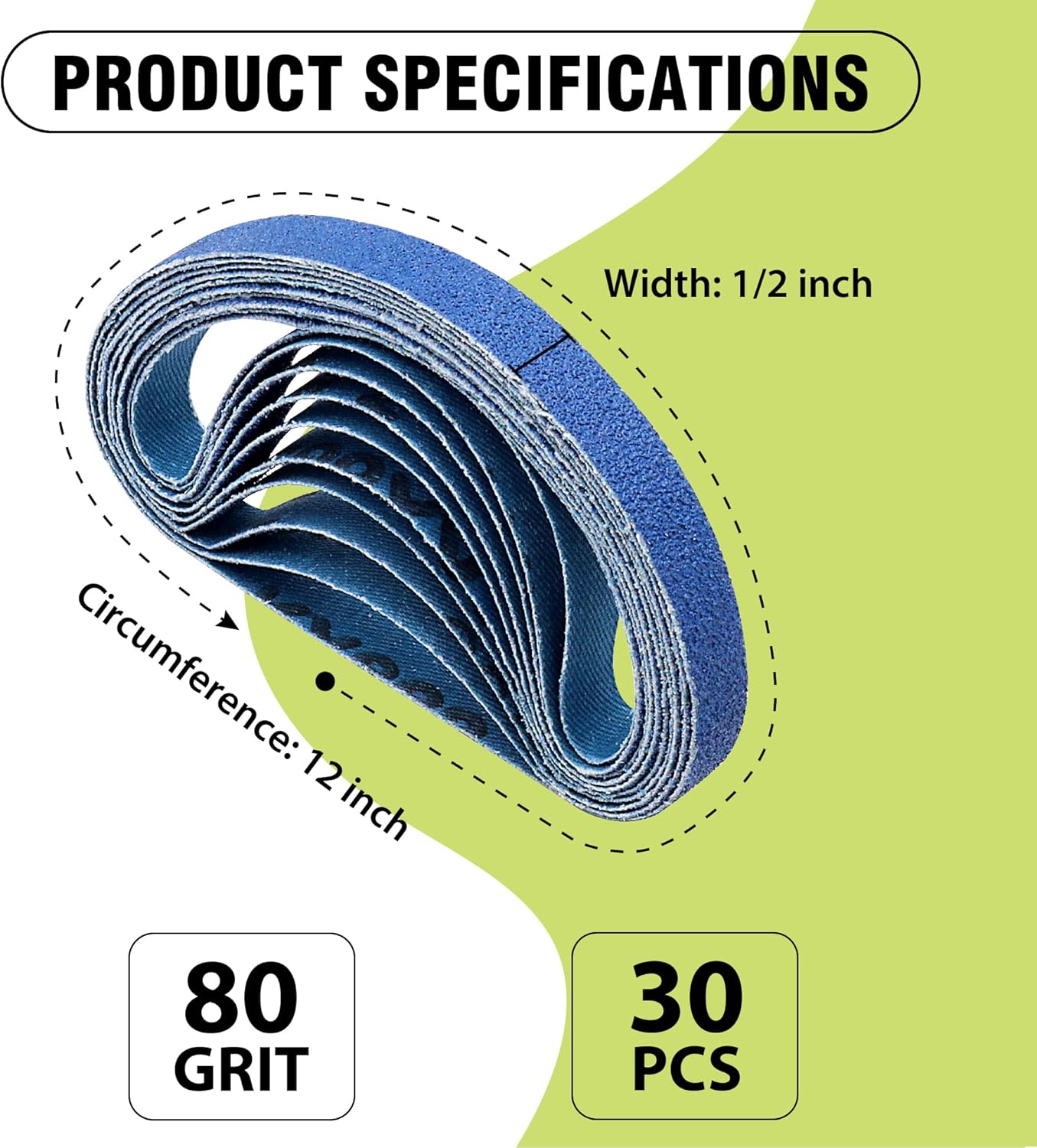 1/2 x 12 Inch Knife Sharpener Sanding Belts for Work Sharp, 5000 Ultra Fine Grit Replacement Sharpening Belt Kit for Official Work Sharp (WSKTS & WSKTS-KT/Mk.1 & Mk.2) Knife & Tool Sharpener, 10 Pcs