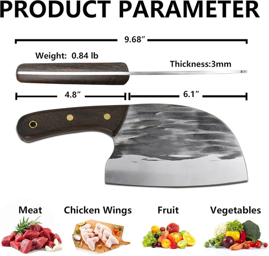 Kitory Serbian Chef Knife Meat Cleaver Forged Butcher Chopping Kitchen Knife, Full Tang, High Carbon Steel, Mosaic Rivet Pakkawood Handle for Home&Restaurant 2025 Gifts