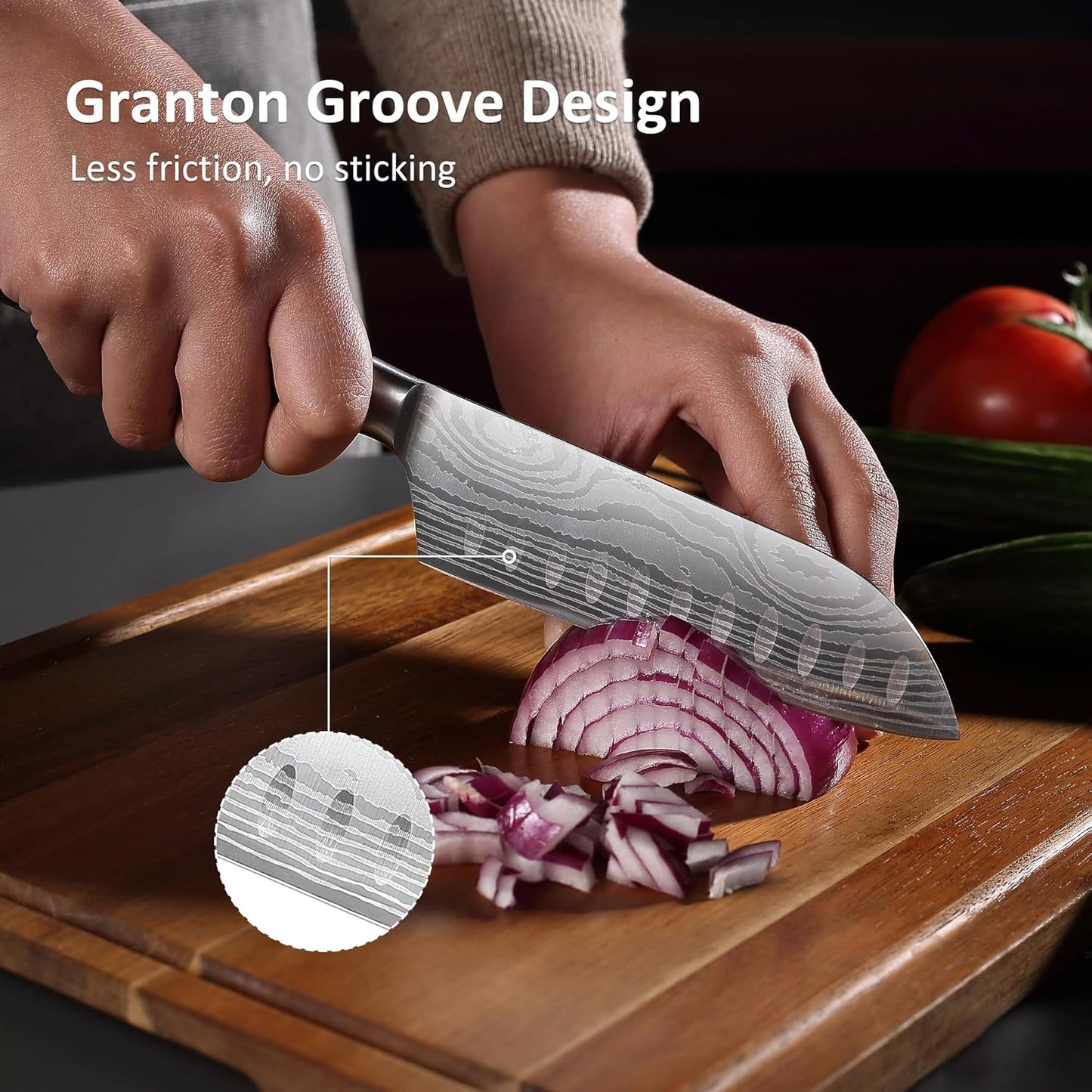 PAUDIN Tomato Knife, 5 inch Serrated Tomato Knives with Sheath, High Carbon Stainless Steel Tomato Slicer Knife for Smooth Cutting Slicing Vegetables and Fruits