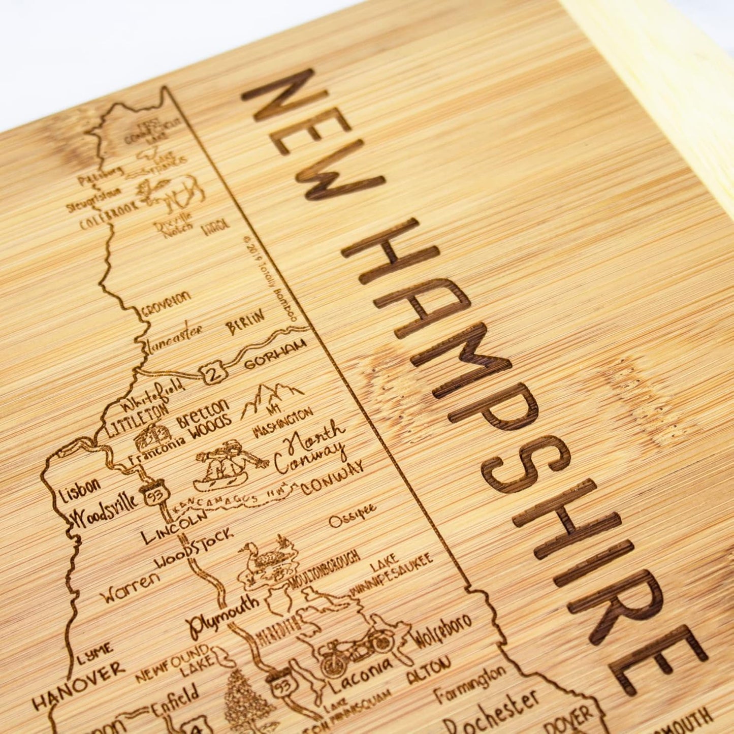 Totally Bamboo A Slice of Life New Jersey State Serving and Cutting Board, 11" x 8.75" - Colors A