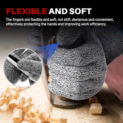 ANSI A9 Cut Resistant Gloves,Cut Resistant Work Gloves,Cut Proof Gloves Nitrile Coated For Metal Fabrication,Woodworking, Construction,Touch Screen,Large