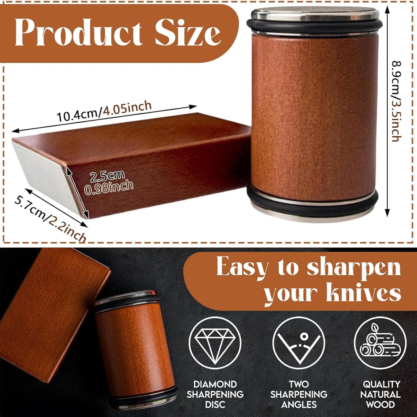 Knife Sharpener Tool Rolling Knife Sharpener Kit, Diamond, Ceramic Disc Sharpeners Are Used, 15°&20° Magnetic Inclination Angles Making Sharpening Easier, Is Your Good Idea For Gifts