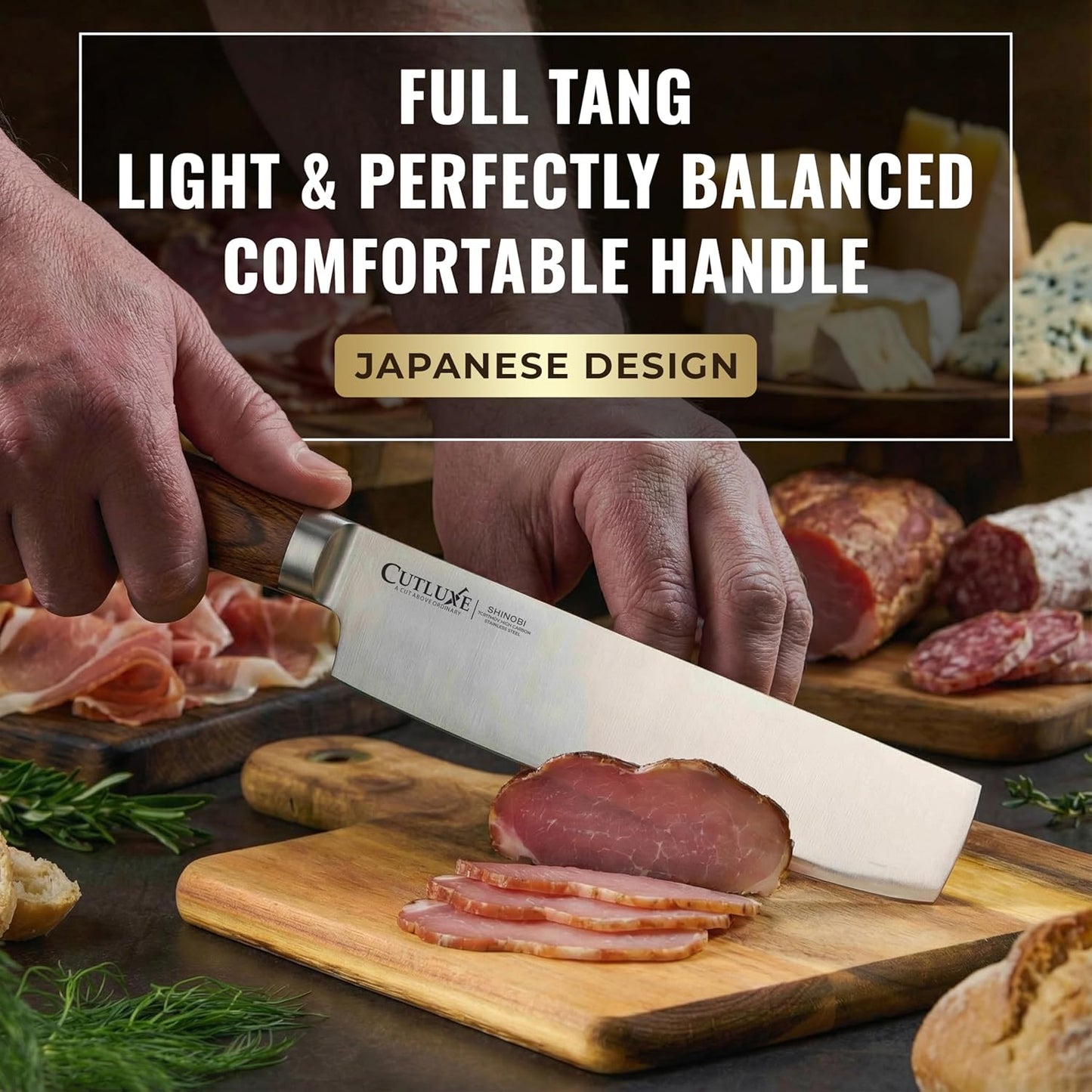 Cutluxe Nakiri Knife, 7" Vegetable Knife – for Chopping, Dicing & Slicing, Razor Sharp, Full Tang, Ergonomic Handle Design – Artisan Series