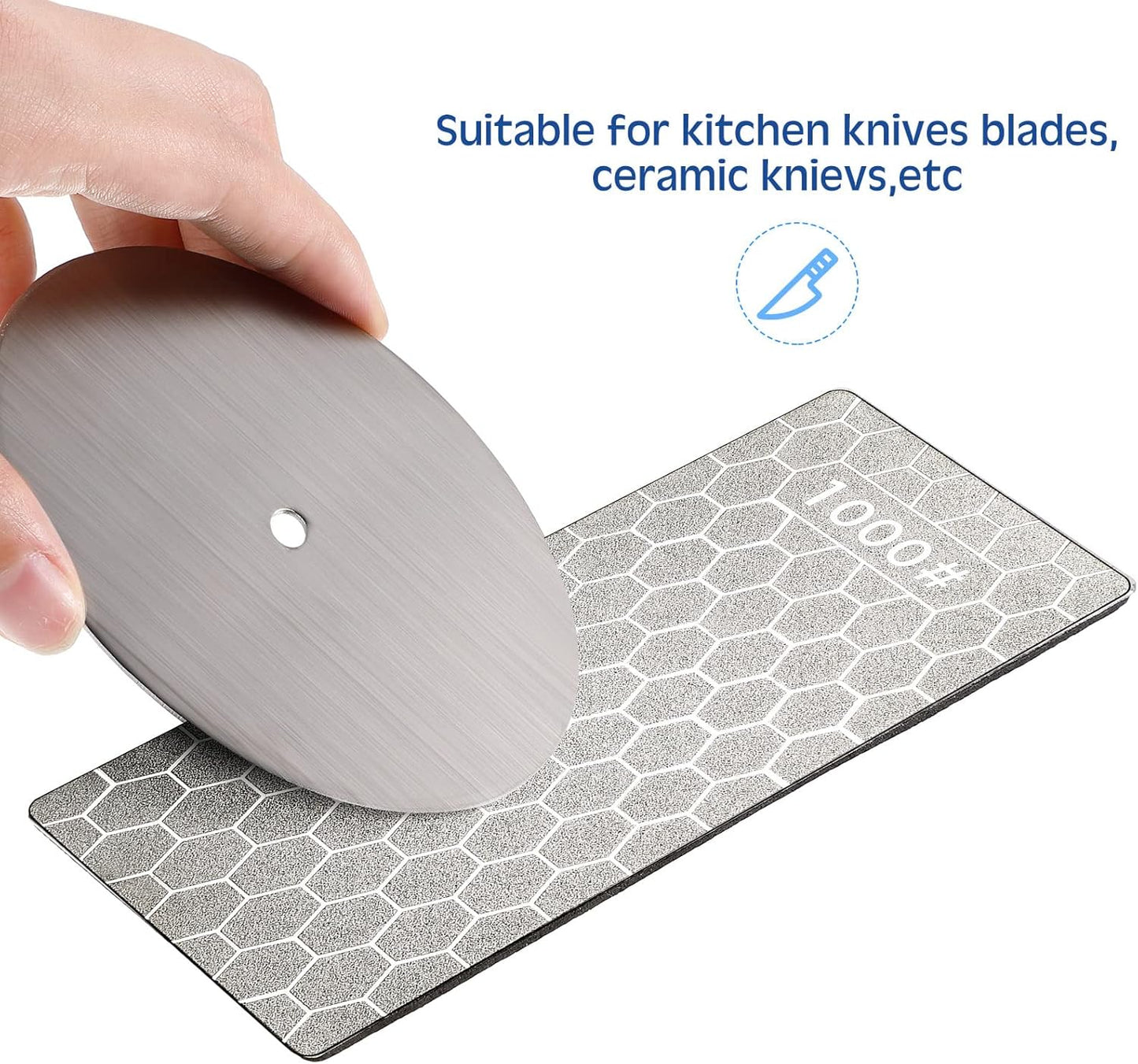 3Pcs Diamond Sharpening Stone Set Diamond Plate Professional Bench Stone for Kitchen Sharpening Dull Blunt or Tired Edges, 5.9 x 2.48 Inches(600 Grit, 1000 Grit, 1200 Grit)
