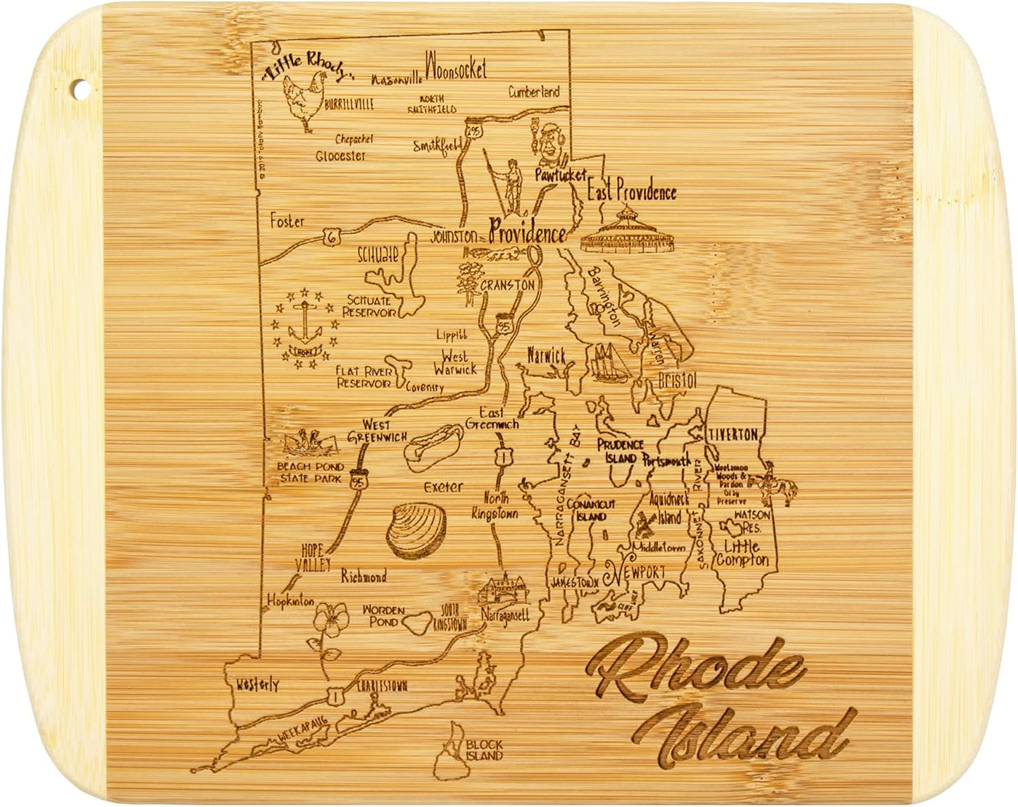 Totally Bamboo A Slice of Life New Jersey State Serving and Cutting Board, 11" x 8.75" - Colors B