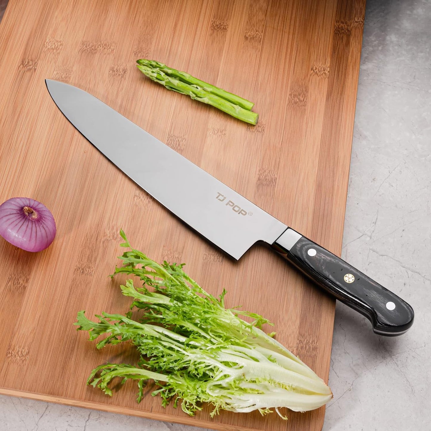 TJ POP Gyuto Chef Knife 10.6 inch, Professional Japanese Sushi Knife, Full-tang Designed, Premium High Carbon Steel Blade 270mm
