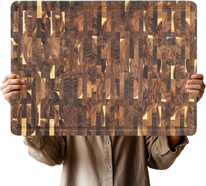 Utoplike Extra Large XXXL Bamboo Cutting Board 24 x16 Inch, Largest Wooden Butcher Block for Turkey, Meat, Vegetables, BBQ, Over the Sink Chopping Board with Handle and Juice Groove, Thickness 1.25"