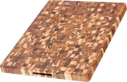 Teakhaus Butcher Block Cutting Board - Large Wooden Cutting Board - Holiday Gift Ideas for Men and Women - Gift-Ready End Grain Wood, Knife Friendly - FSC Certified