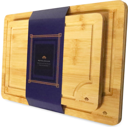 Large Cutting Board, 15x10x0.5 Bamboo Cutting Boards for Kitchen with Juice Groove and Kitchen Chopping Board for Meat Cheese board Heavy Duty Serving Tray,