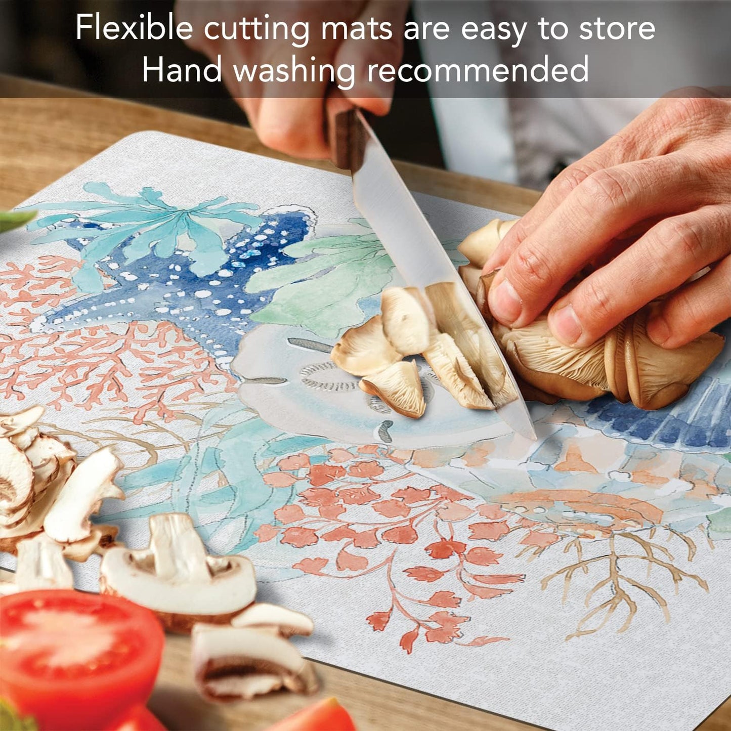 Cut N' Funnel Farmhouse Fall Designer Flexible Cutting Board Mat 15" x 11.5" Made in the USA Decorative Flexible Easy to Clean