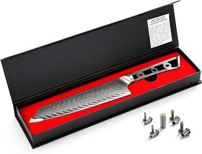 KATSURA Woodworking Project Kit – Kiritsuke Chef Knife Blank – 8 Inch with 50mm wide blade – Thunder-X Series – Japanese Premium 67 Layers Damascus AUS 10 Steel – NO LOGO