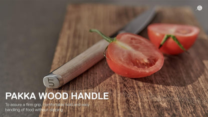 Everdure German Steel Professional Bread Knife, 10.55 Inch Serrated Edge Blade, Titanium Coated Blade with Pakka Wood Handle, Perfect Kitchen Knife for Slicing Bread Loaves, Bagels, Cake, and More